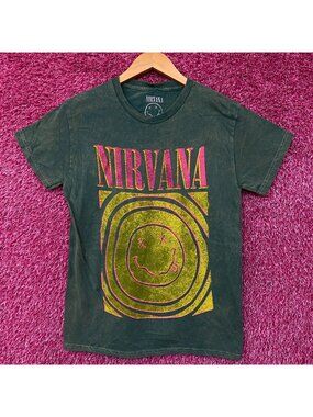 Nirvana Nevermind Album Dead Smiley Face Logo T-Shirt Small